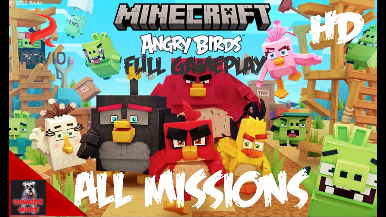 Minecraft X Angry Birds ,DLC, (All missions/Full game), in Full HD, No commentary