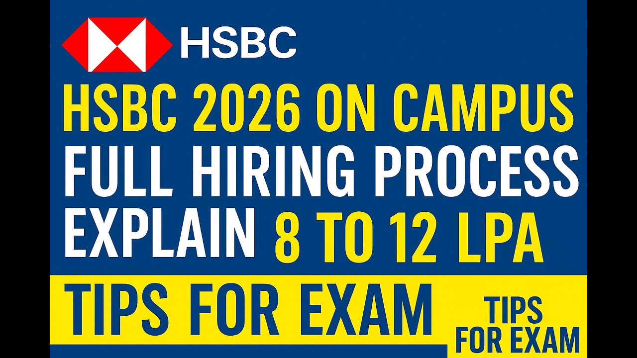 HSBC 2026 On Campus Hiring Drive | Full Process Explained| 8&ndash;12 LPA| Tips for Exam + Selection Guide