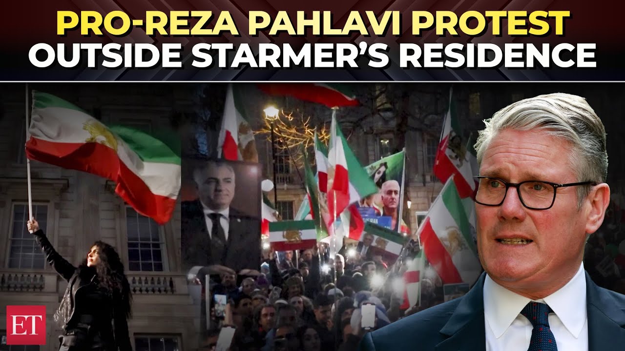 Pro-Reza Pahlavi protest outside British PM Keir Starmer&rsquo;s residence and Iranian embassy in London