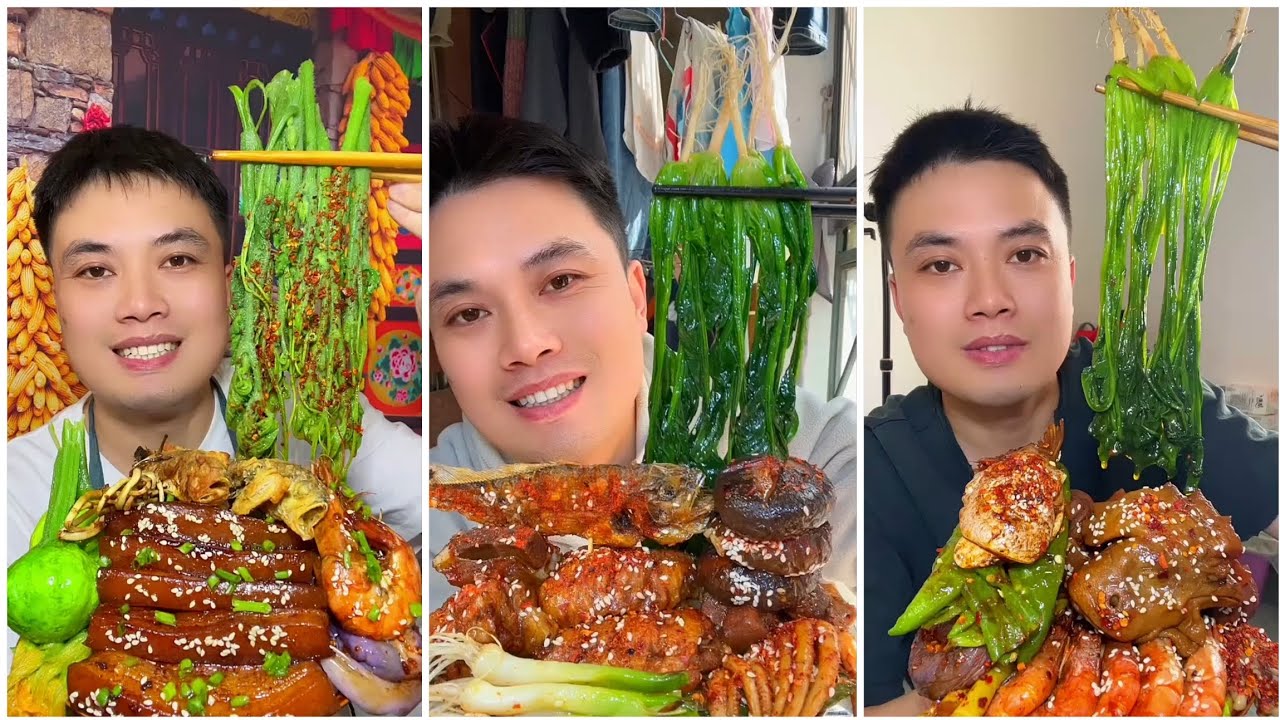 Yummy #218 Eat Meat 😋🔥, chicken 🍗 🍗, Shrimp 🦐🦐.. #mukbang  #eatingshow #yummyfood 