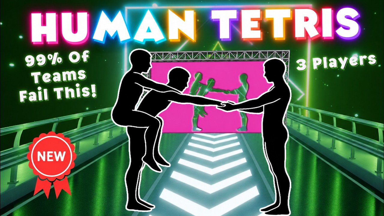 Human Tetris 3 Players Co-op | 99% Of Teams Fail This! 😱 Trio Mode