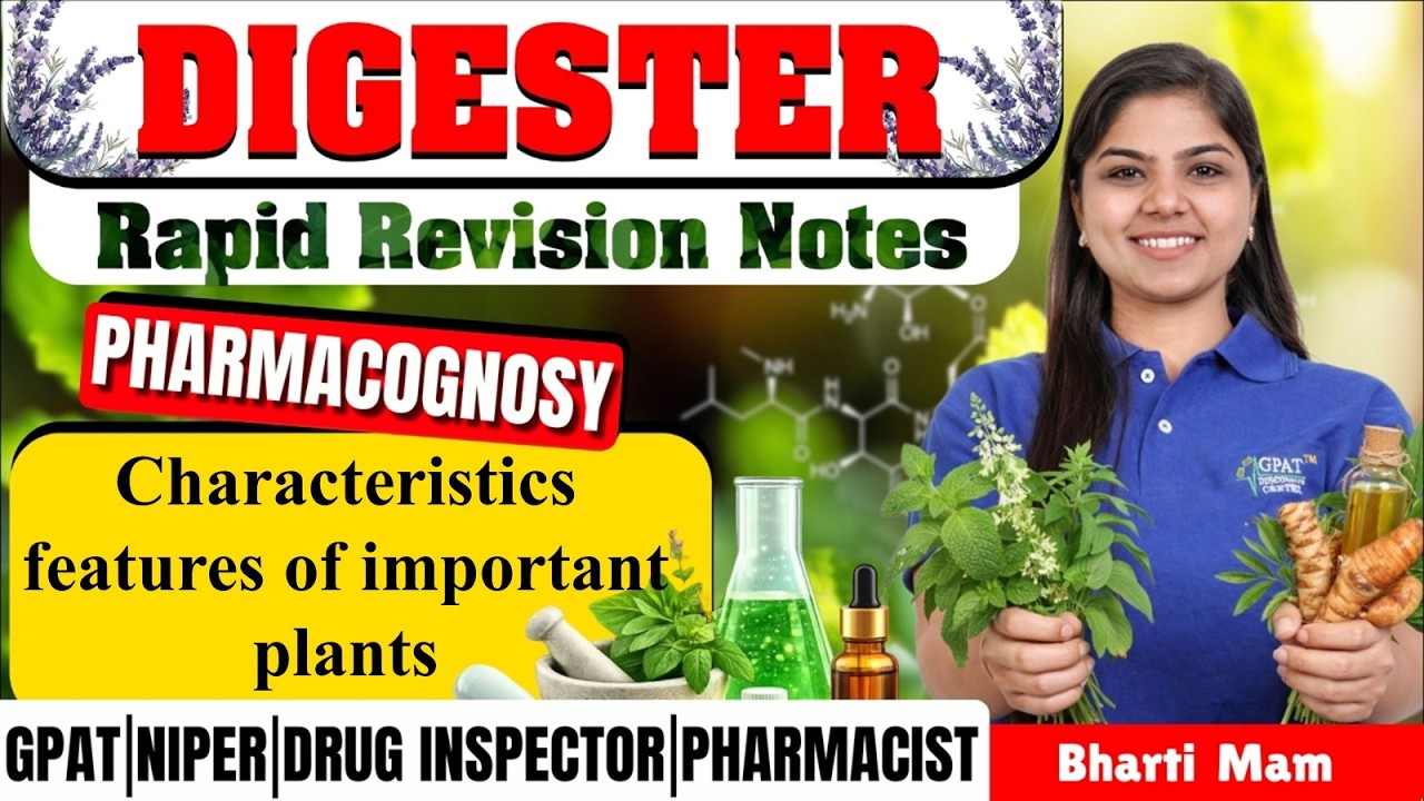 D-231 | Characteristics & Features of Important Medicinal Plants - Pharmacognosy | Rapid Revision