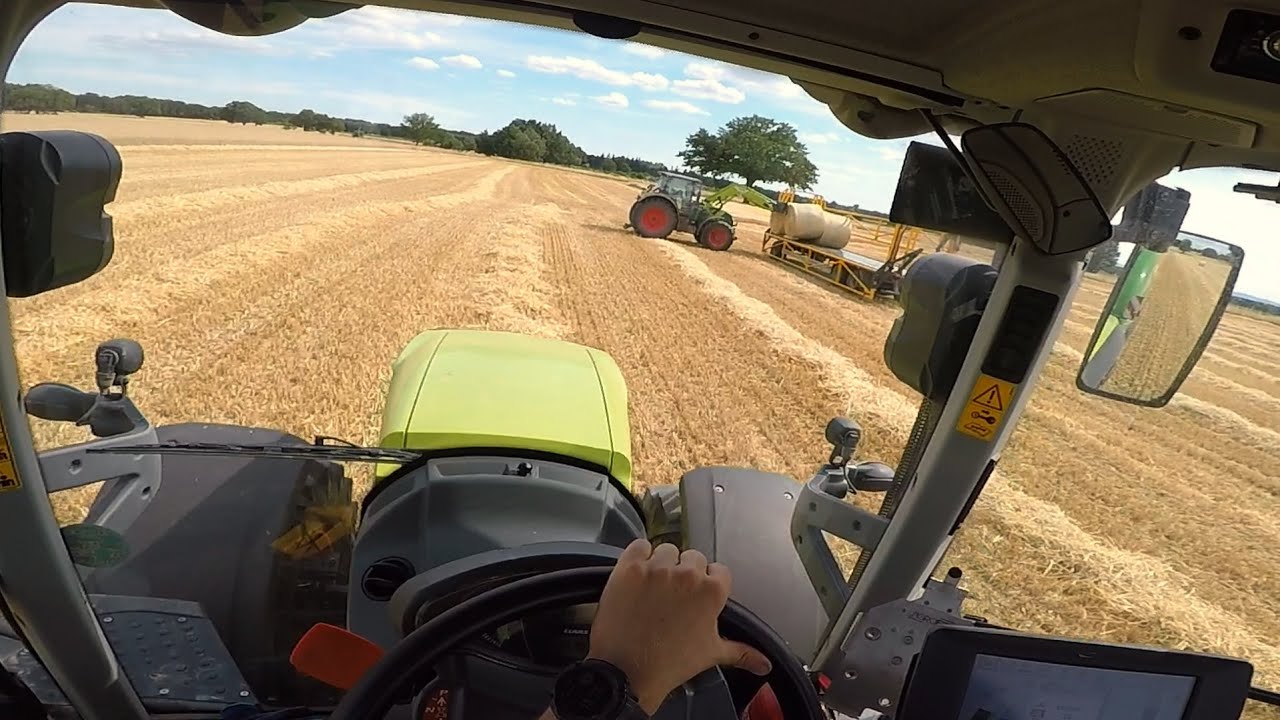 Cab View Claas Axion 810 | baling straw McHale V6 750 | POV | Part 1