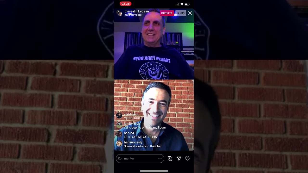 MIKE DEAN - PLAYING SKELETONS ON INSTAGRAM LIVE