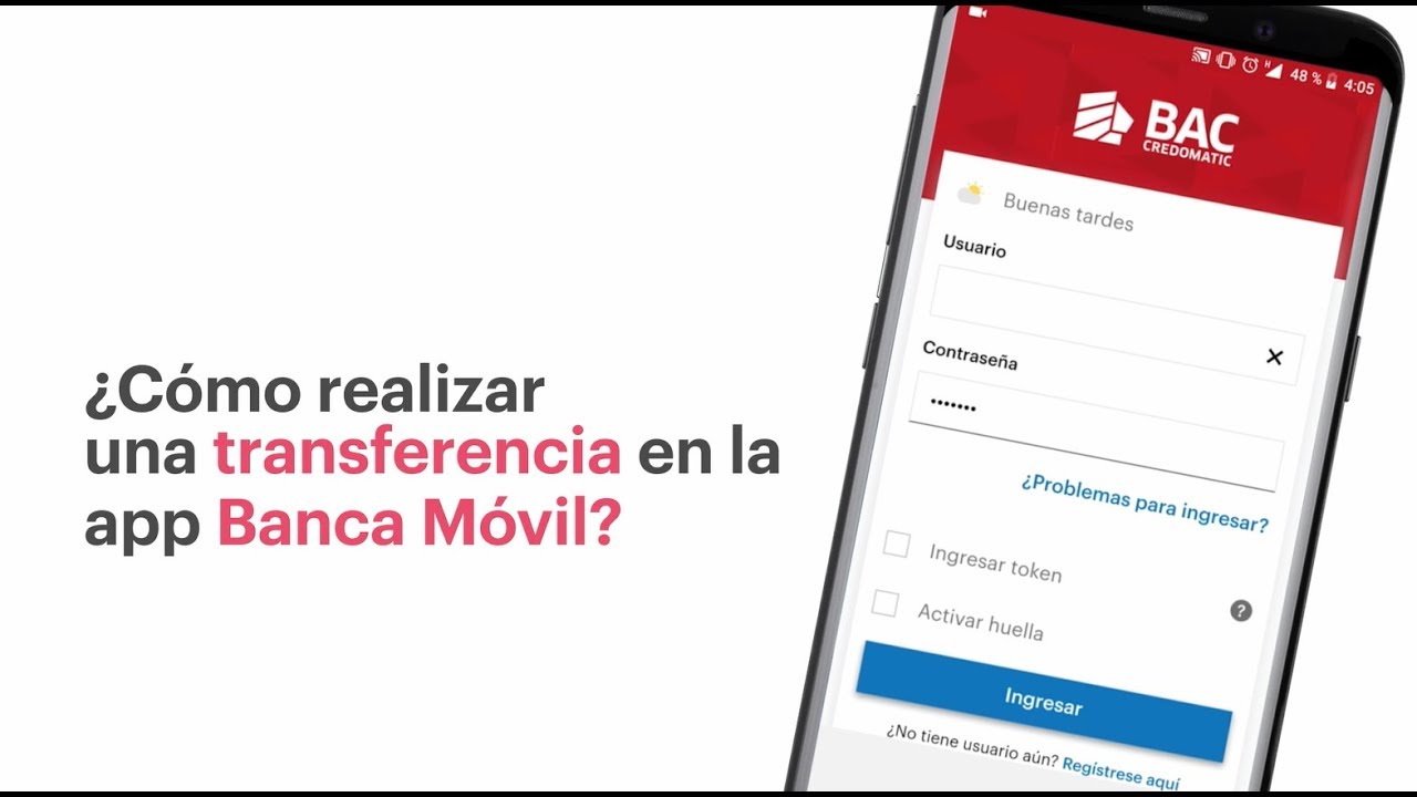 C&oacute;mo realizar una transferencia desde tu Banca M&oacute;vil - BAC Credomatic