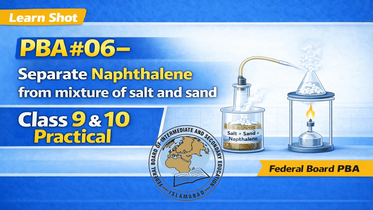 PBA#06 – Separate Naphthalene from Mixture of Salt & Sand | Class 9 & 10 Practical | Federal Board