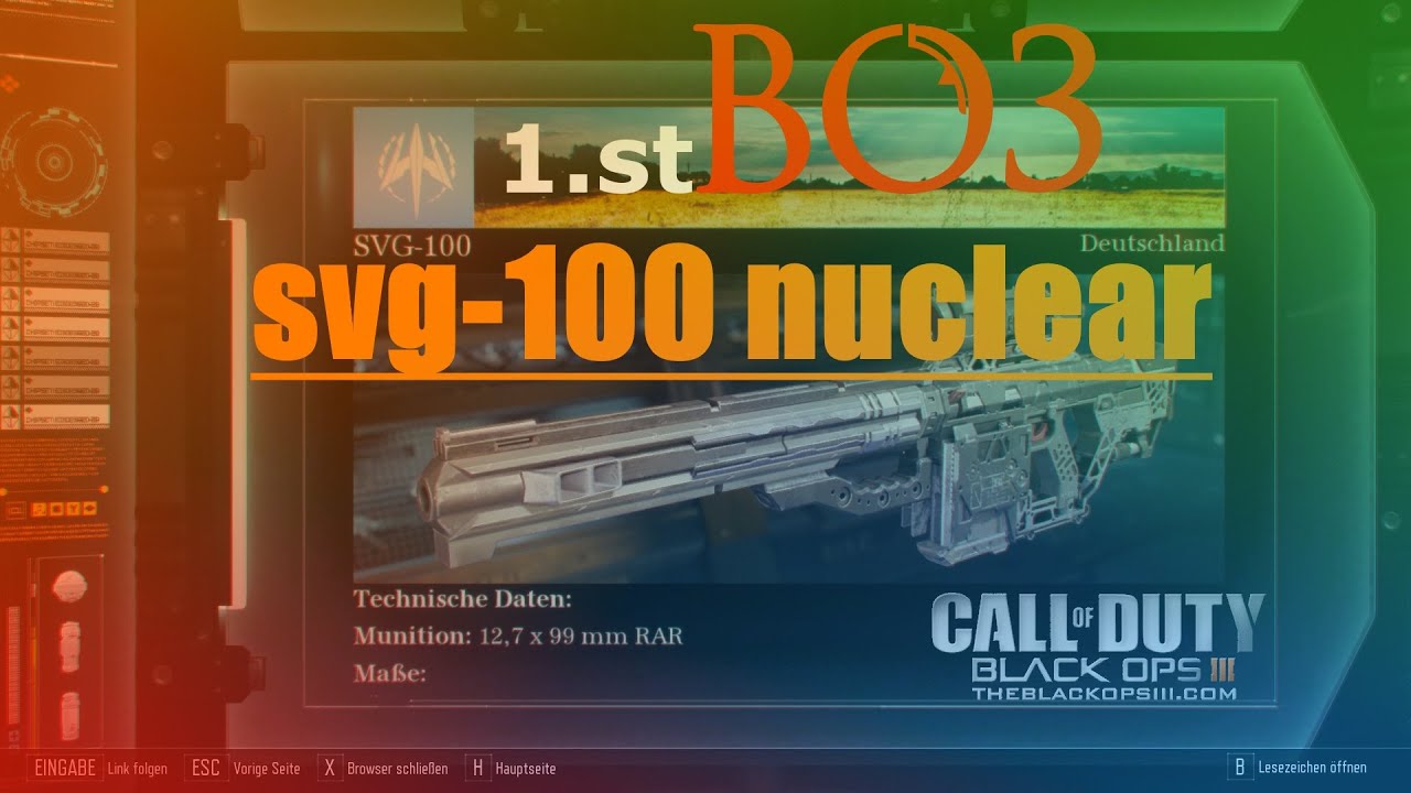 World's first SVG-100 Sniper Nuclear on Black Ops 3 PC!!! by Krabyo
