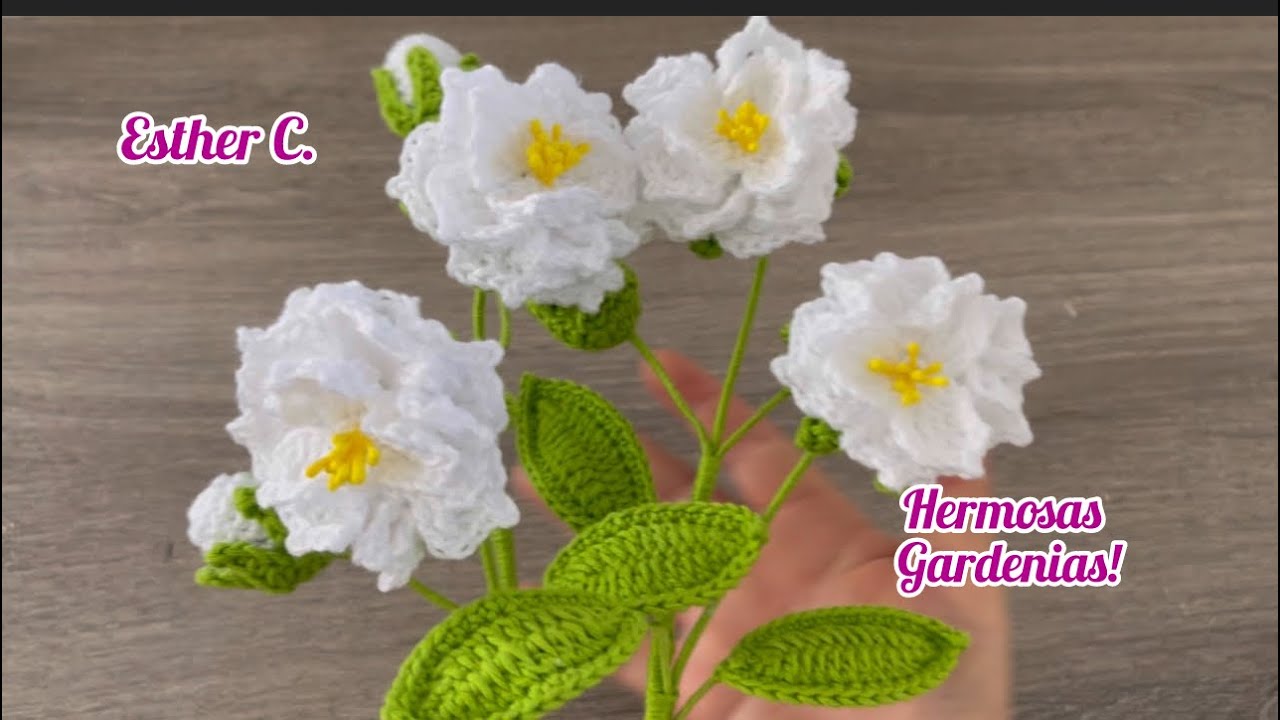 Cómo Hacer Gardenias a Crochet - Flor Gardenia Tejidas a Crochet