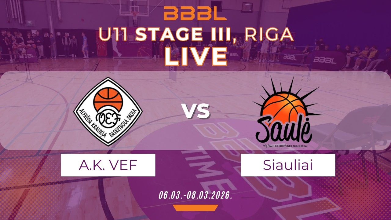 A.Kraukla VEF 2015 vs Šiauliai KA Saule 2015 | BBBL U11 | Stage III