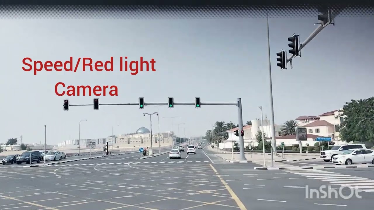Driving on Qatar Roads.From Doha City Centre Redlight cameras.#Qatar