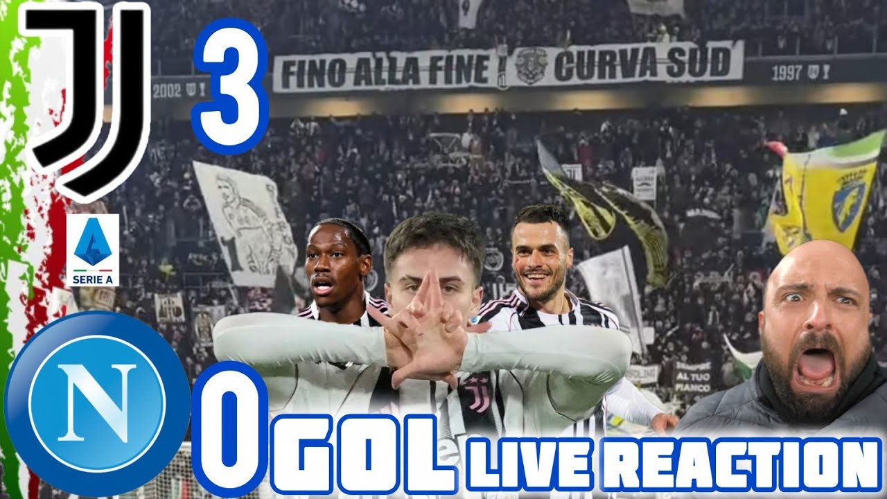 TRE BABA' | Juventus - Napoli 3-0 Gol live reaction curva sud Allianz Stadium