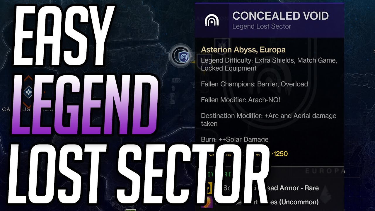 Easy Legend Lost Sector Guide: Concealed Void 1250 Power - How to get Exotics in Beyond Light