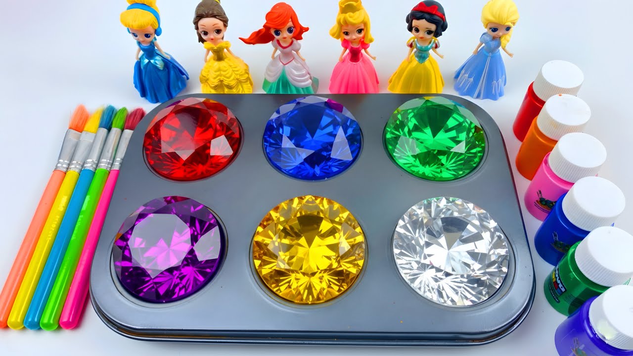 Satisfying Video l How To Make 6 Glitter Diamond with Rainbow Funny Lollipop Stars Candy ASMR