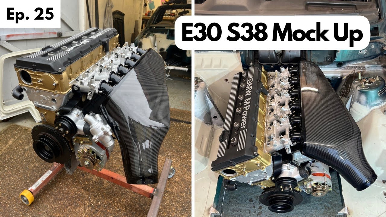 Ep. 25 - Will it fit in an E30? My S38B36 engine swap, mock up and test fitting