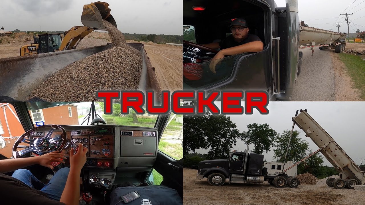 A day of an END DUMP truck driver | LOUD KENWORTH hauling gravel