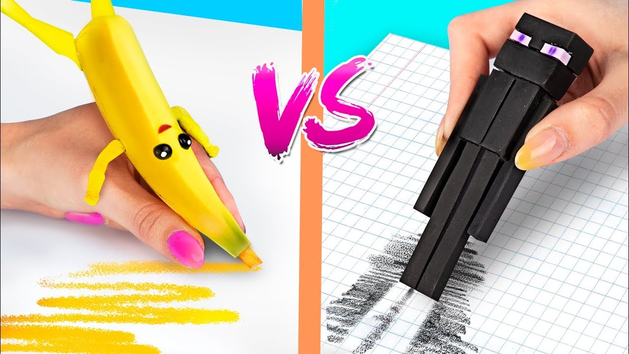 10 Fournitures Scolaires Minecraft vs Fortnite : Le Défi !