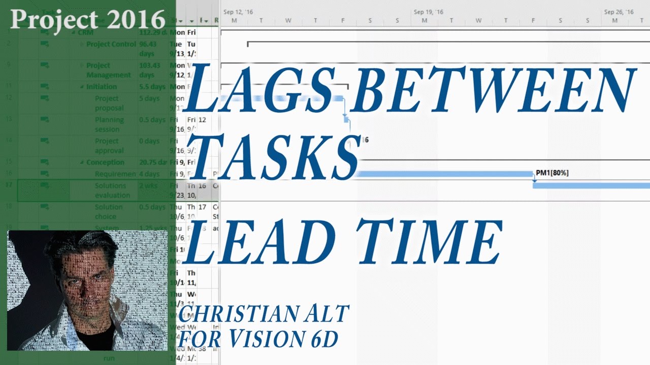 # 22 MS Project 2016 ● Add a Lag Between Tasks ● Easy  ● PMP  ● CAPM