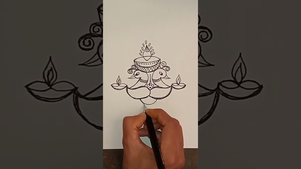 Vilakku kolam  | deepam kolam rangoli designs #vilakkukolam #deepamkolam #shorts