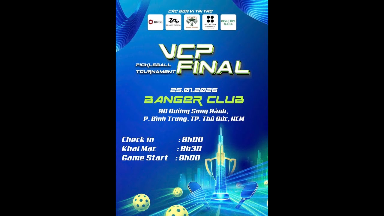 🔴[Trực tiếp] CHUNG KẾT ĐÔI ADVANCE  GIẢI VCP FINAL PICKLEBALL TOURNAMENT