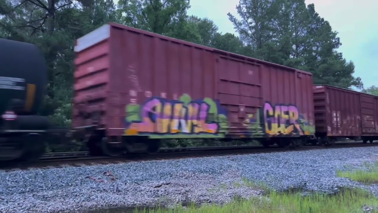 CSX 3410 Leads Long Multi Header CSX M491-14 SB Manifest Train Thru Mars Bluff SC