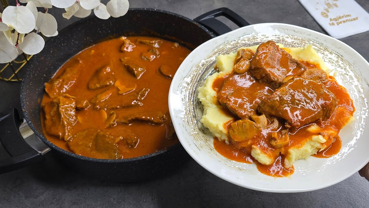 Meny Iftari Kur Keni Mysafirë  Mish Viçi me Salcë si në Restaurant