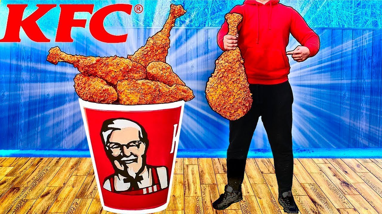 Secchio gigante KFC | Come realizzare la bacchetta per batteria KFC DIY più grande del mondo struzzo