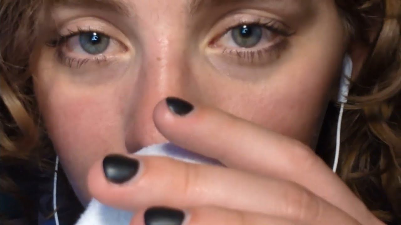 ASMR Assorted Mouth Sounds (sour candy, mic scratching, bright light) minimal speaking
