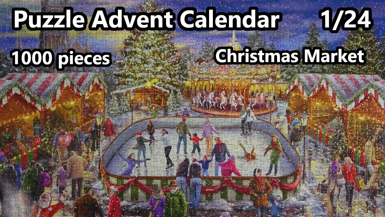 Christmas Market - 1000 pieces Gibsons jigsaw puzzle timelapse