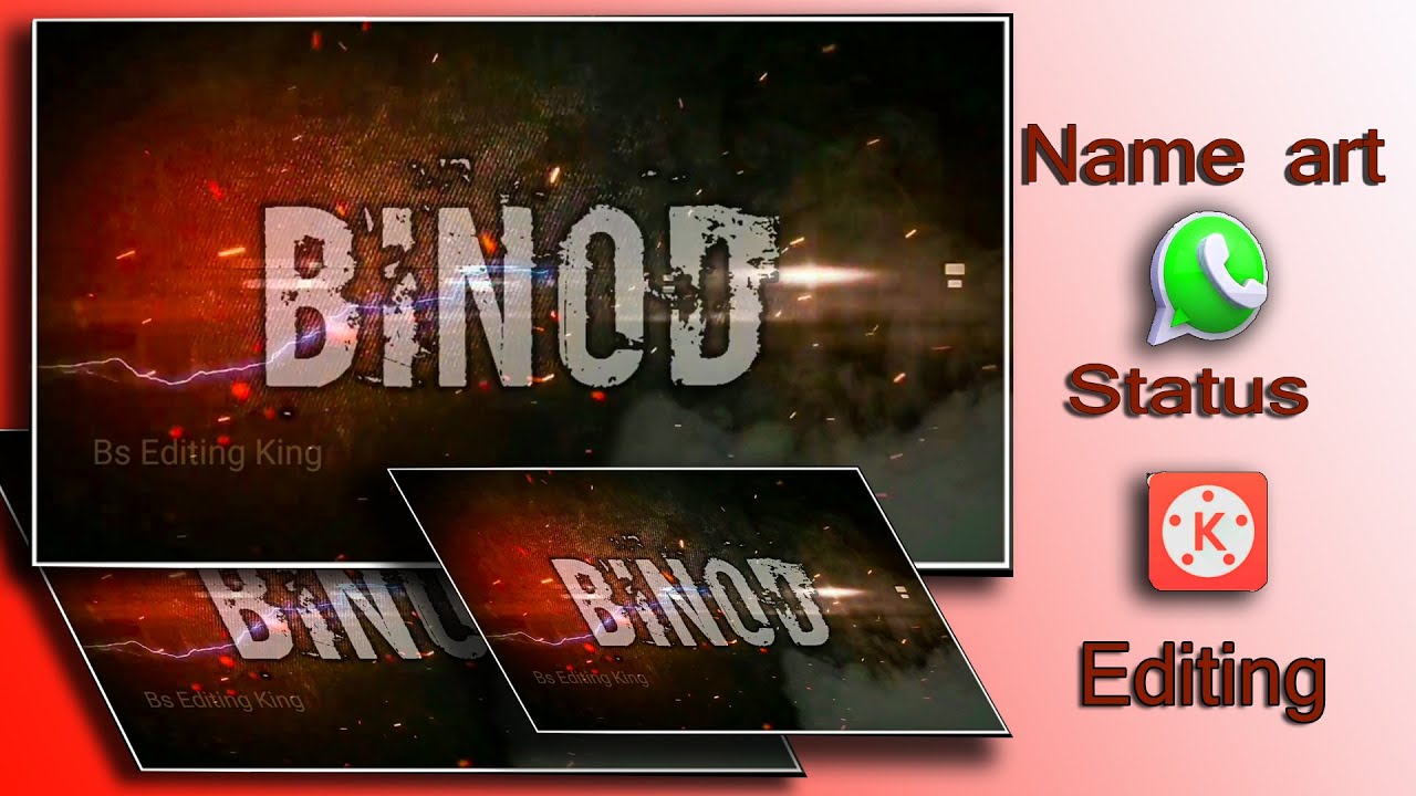 Name art video status || kinemaster video editing || Whatsaap status || #Binod name whatsaap status