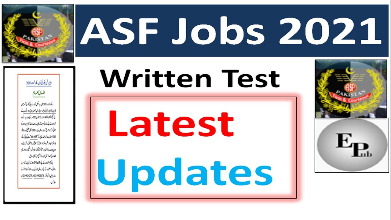 ASF Jobs 2021 Latest Updates Official Notice | Air Port Security Force Written Test Date| EduPublic