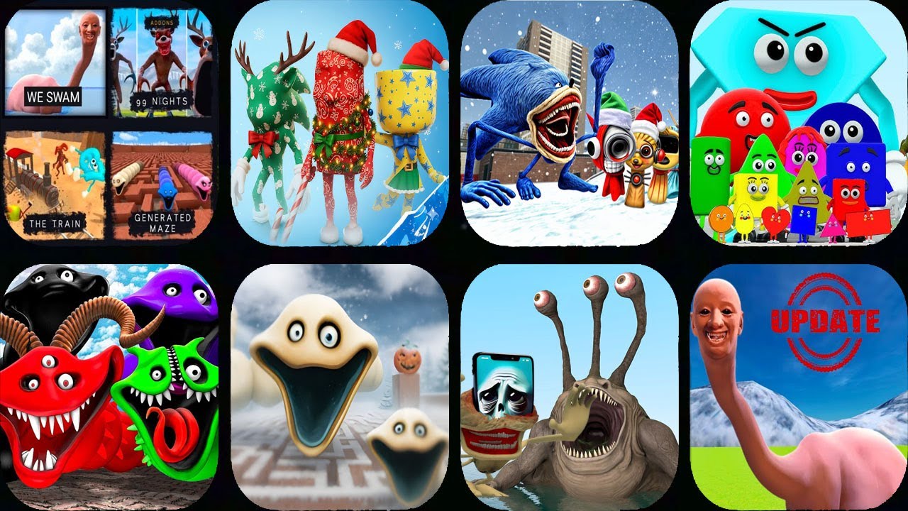 Nextbots In Playground Mod NEW ENEMY HUNGRY WORM Vs ALL SEA MONSTER CREATURES,Sandbox In Space