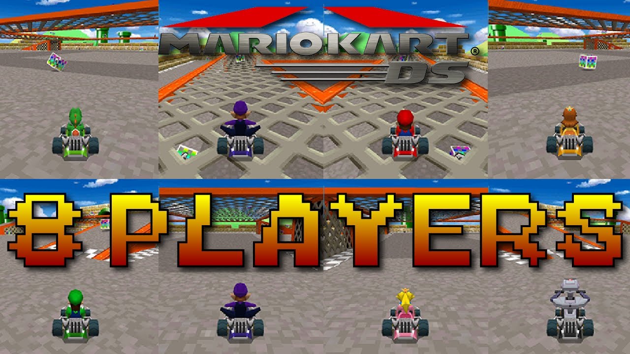Mario Kart DS 8 Player Splitscreen Multiplayer [4K 60FPS]