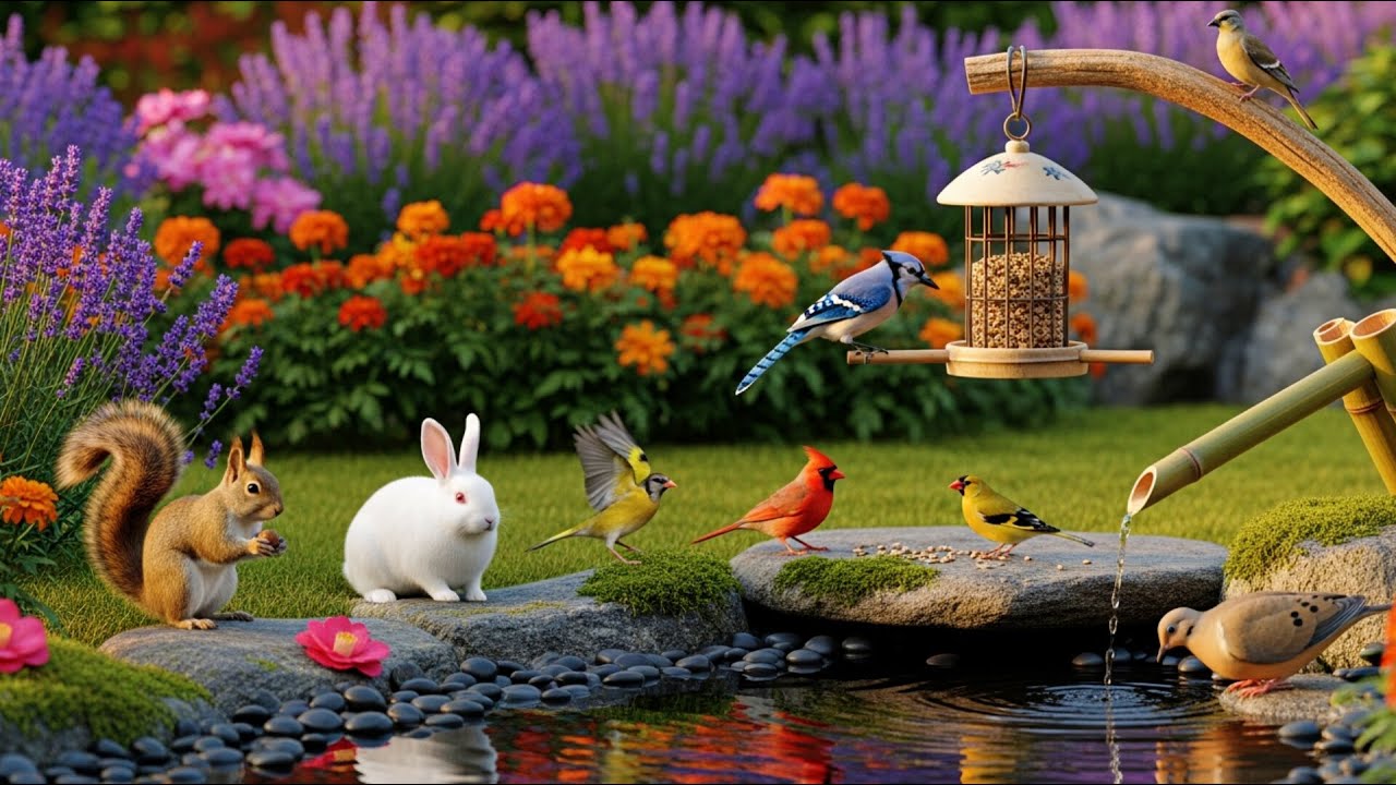 🔴 4K Serene Japanese Zen Garden at Golden Hour | Peaceful Nature & Wildlife Ambience • Cat TV