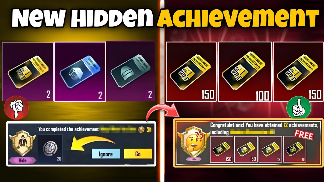 Easy Way To Complete New Hidden Achievements and get 150 premium coupon creates in Pubg bgmi