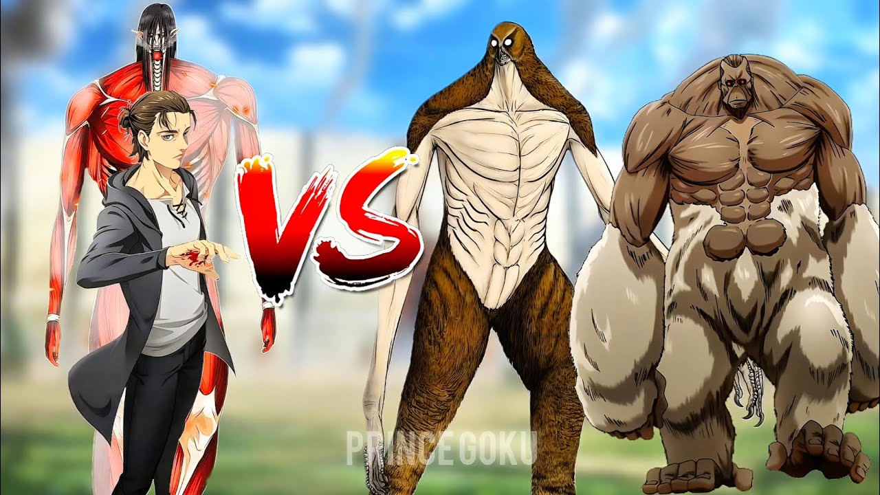 EREN COLOSSAL TITAN vs ALL TITANS 🔥 Beast Titan & Colossal Titan Final War | #anime #aot#eren 