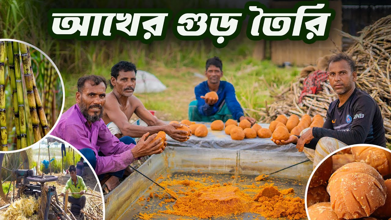 আখের গুড় তৈরির সম্পূর্ণ ধাপ | Traditional Gur Making | Organic Sugarcane processing #akchitro #Gur
