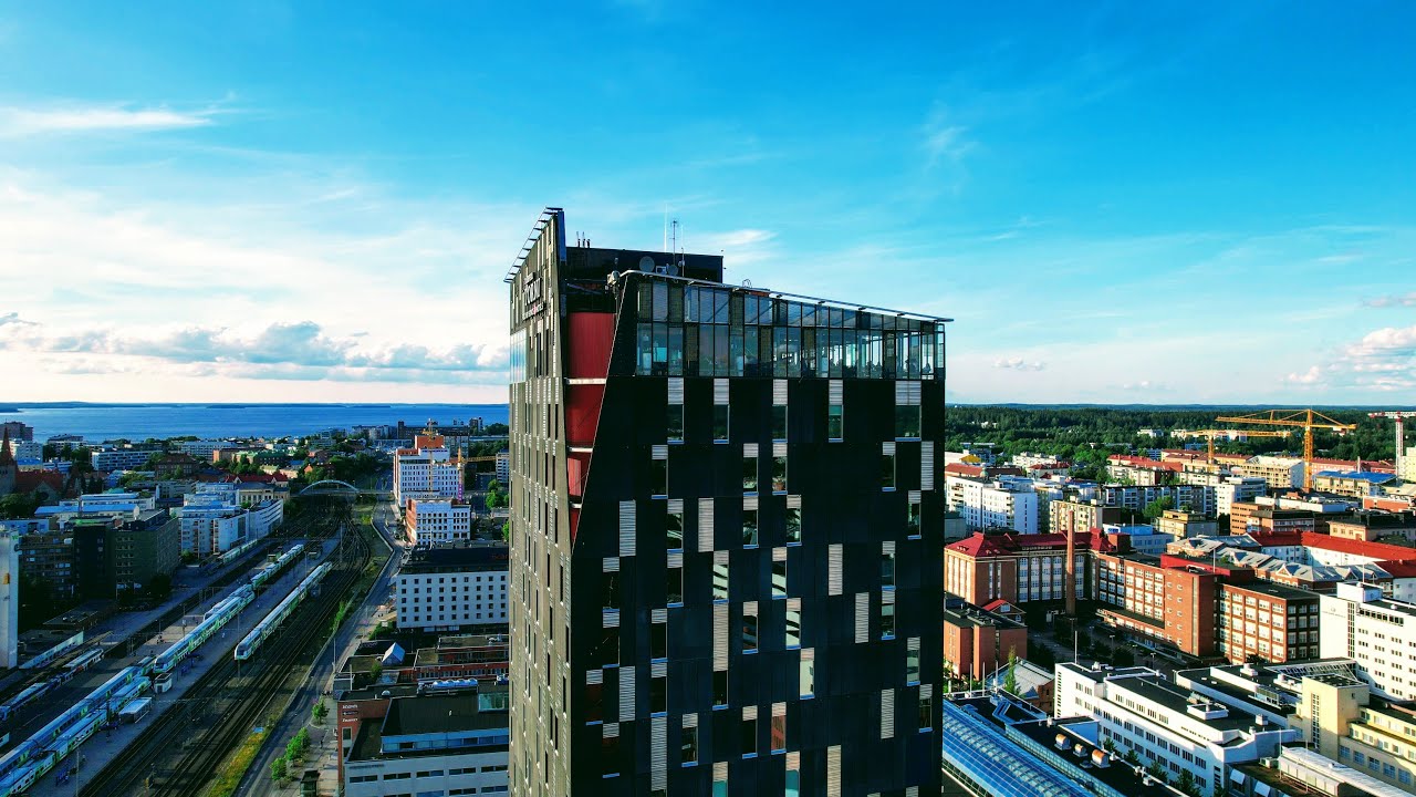 Tampere Kansi and Nokia Arena, Hotel Torni and Railway Station, August 2022