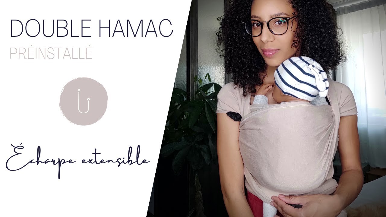 Double hamac préinstallé en écharpe extensible