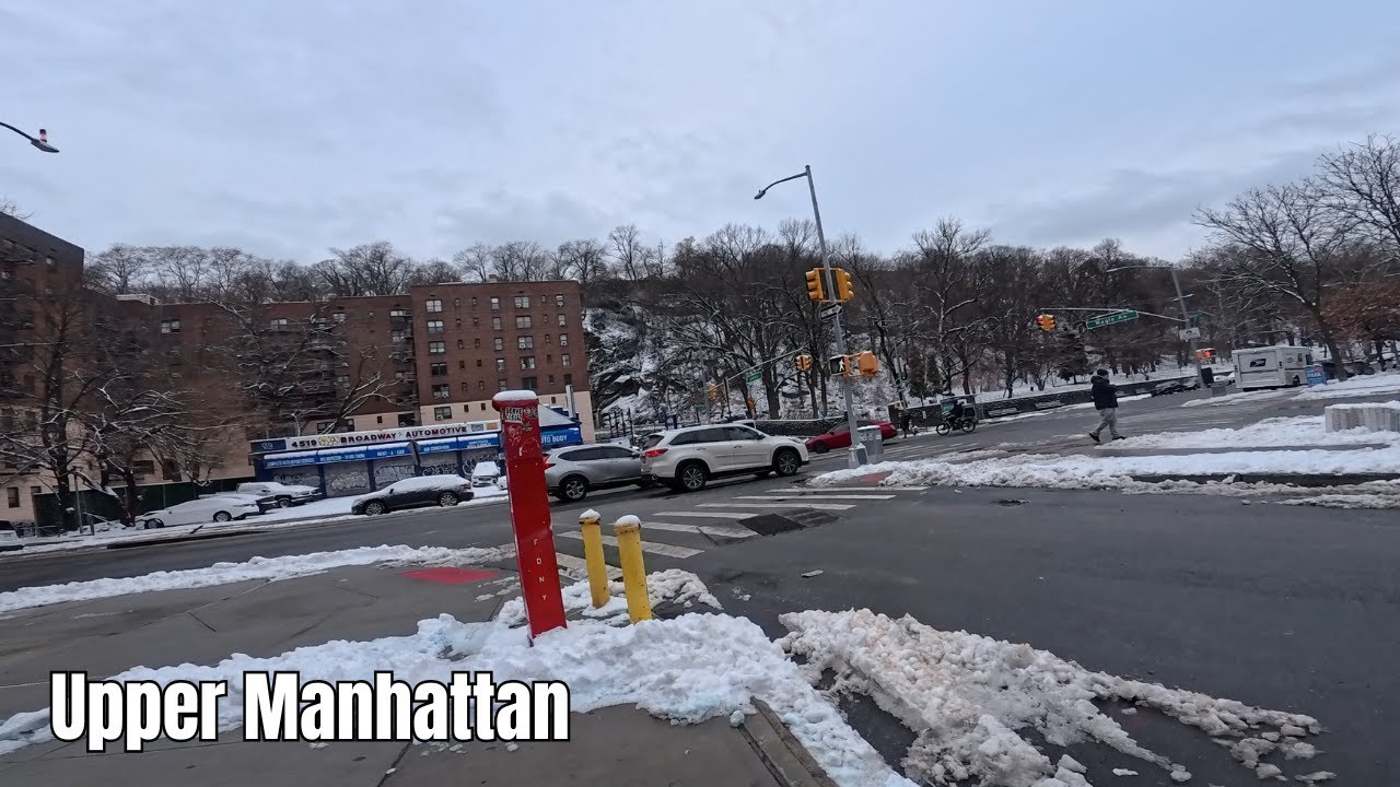 Upper Manhattan Snow Walk 4K | Calm, Cozy NYC Streets After the Storm