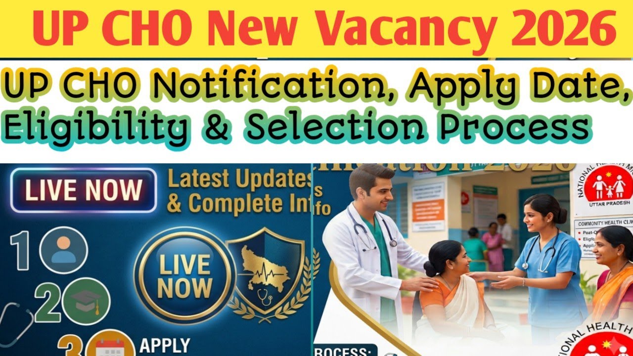 UP Health Department Vacancy 2026 l UP CHO New Vacancy 2026 | Apply Date, Qualification & Salary 