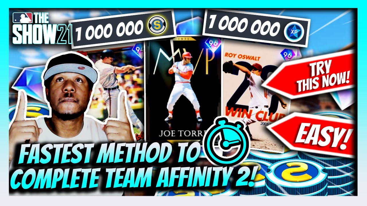 Fastest Method to Finish Team Affinity SEASON 2! MLB The Show 21 Tips! No showdown NEEDED