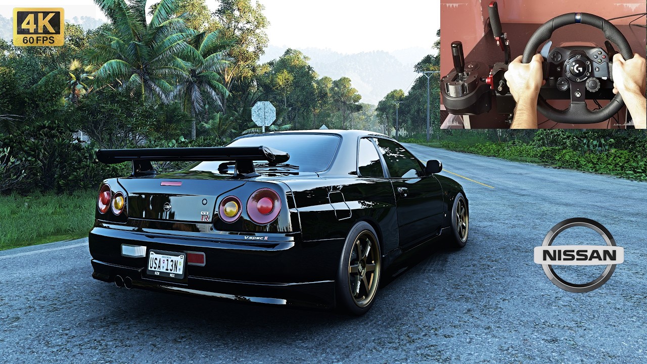 Nissan Skyline R34 GTR &mdash; ULTRA Realistic Driving | Forza Horizon 5 Steering Wheel Gameplay