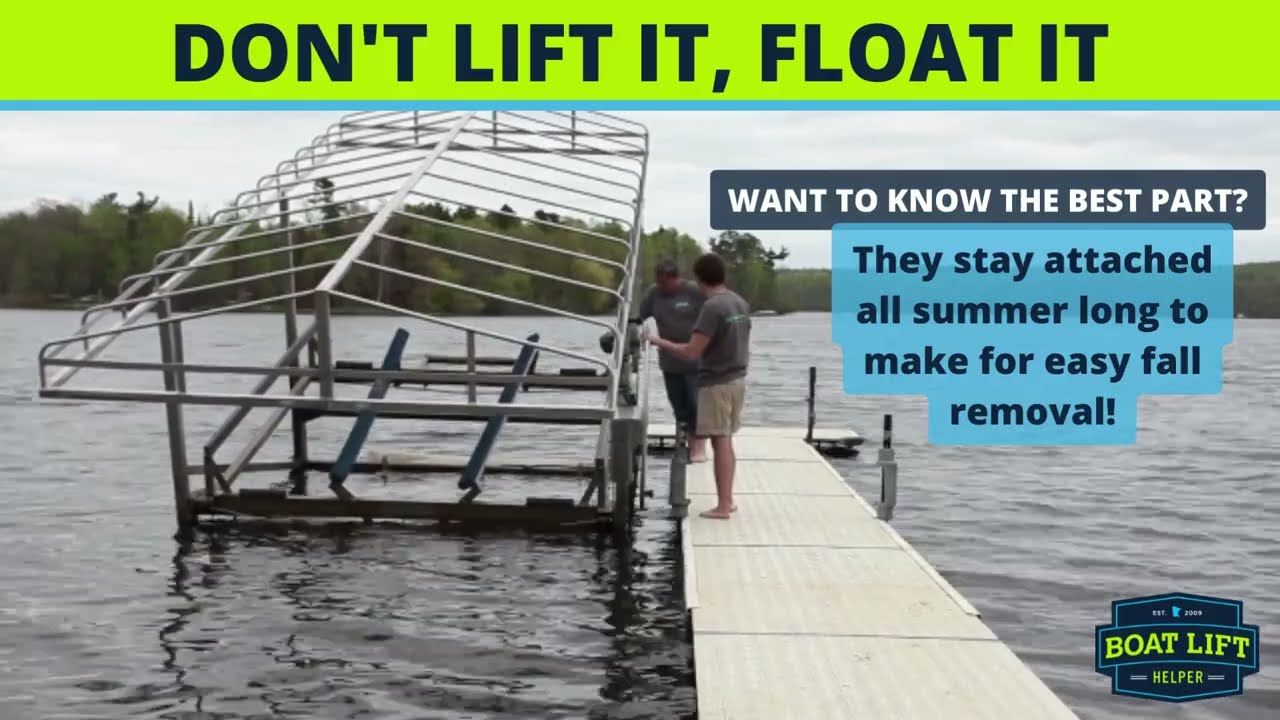 Spring Boat Lift Installation with Floatation System