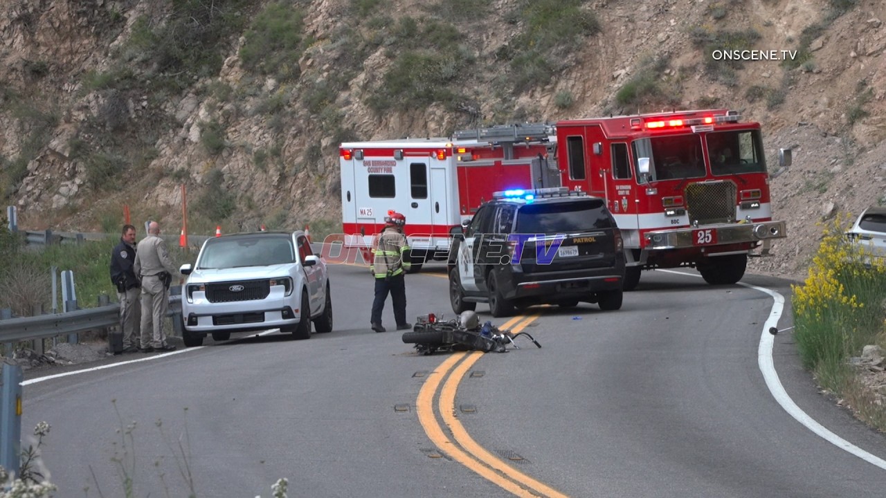 Gruesome Fatal Motorcycle TC, Crestline, CA
