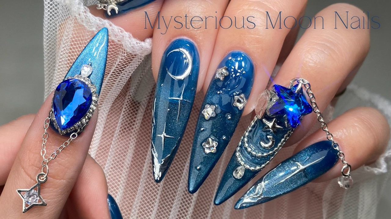 Mysterious Moon Nails 🌑 | BORN PRETTY | Korean Nails | Self Nail | Nail Art | ASMR