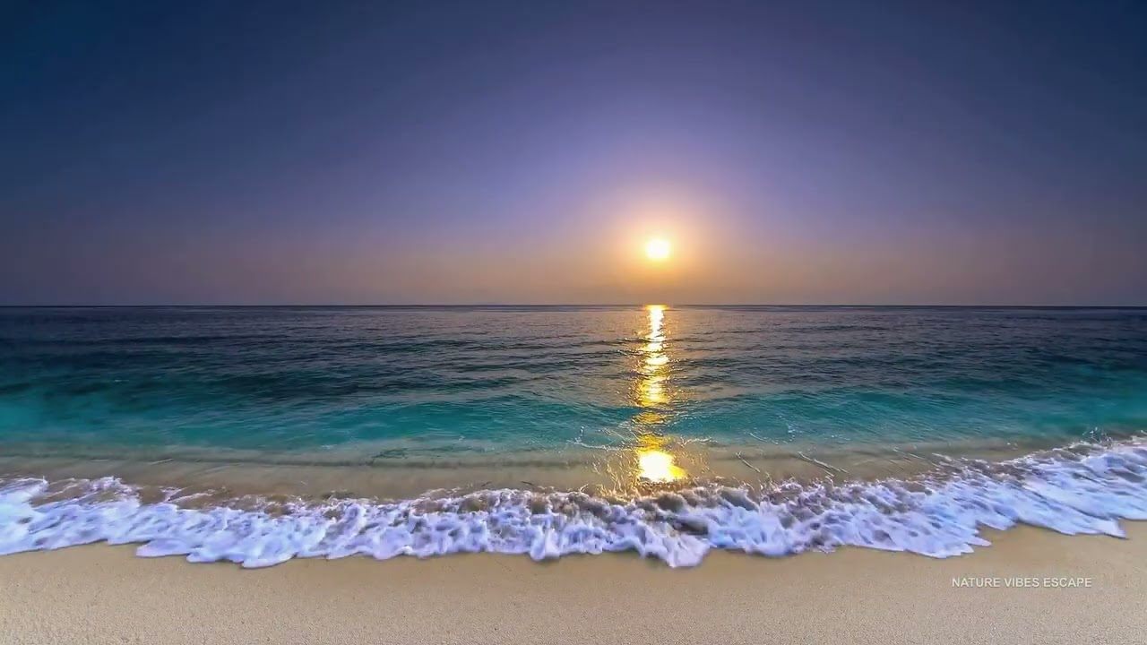 🌅 CHILL Caribbean Vibe Sunset Ocean | Focus | Deep Sleep | 4k - 8 Hours