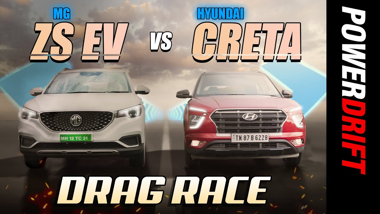 MG ZS EV против Hyundai Creta | Drag Race | PowerDrift