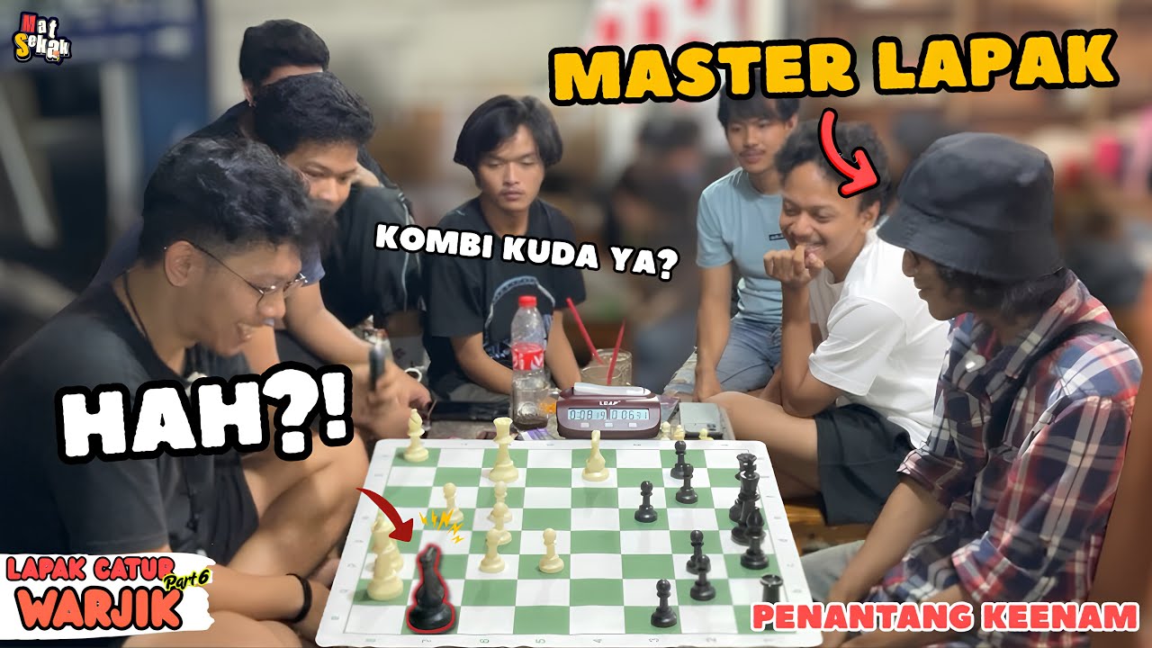 MASTER LAPAK WARJIK TURUN TANGAN LANGSUNG PENGORBANAN KUDA !! PENANTANG KE ENAM ! Catur jalanan