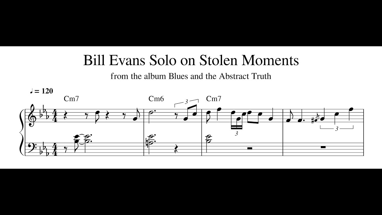 Bill Evans Solo on Stolen Moments - Piano Transcription (Sheet Music in Description)