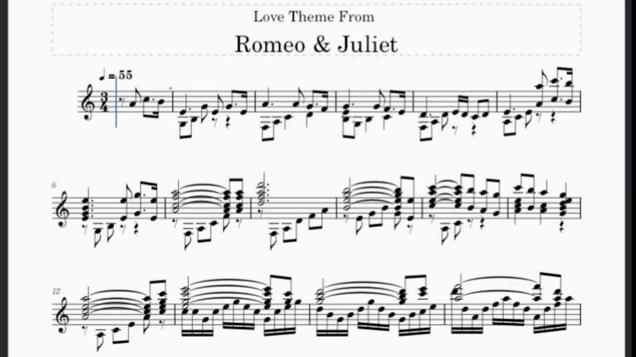 41キーカリンバ用「ロミオとジュリエット」楽譜/41‑key kalimba sheet music for ‘Love Theme from Romeo & Juliet